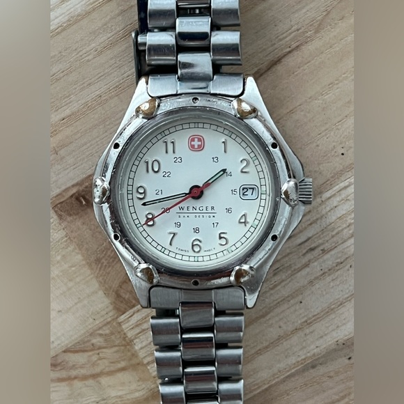 Wenger Ladies Watch Vintage Stainless Bracelet White Dial Date Window - Picture 3 of 16